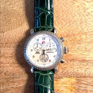 Michele stainless diamond watch